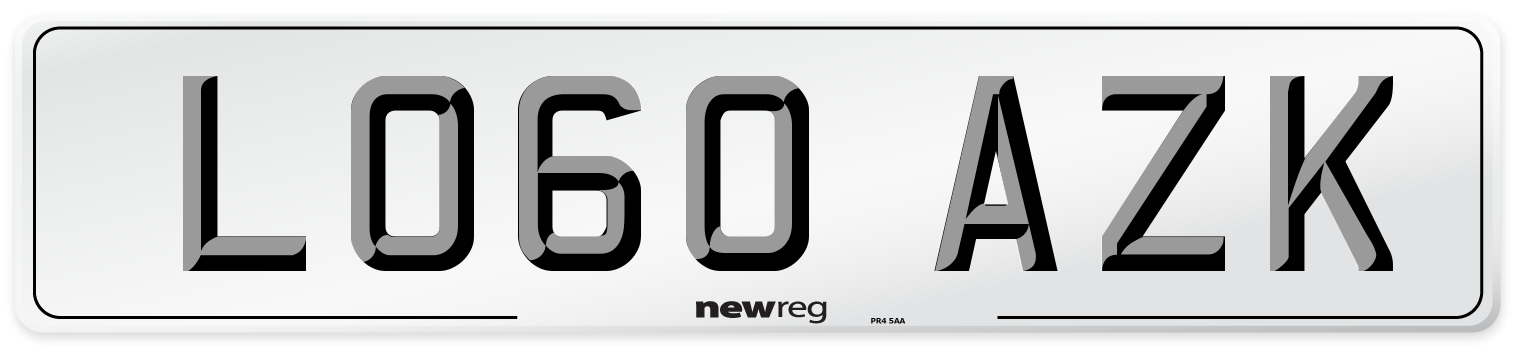 LO60 AZK Number Plate from New Reg